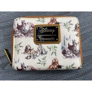 Loungefly Original Heart Logo Lady Tramp Zipper Zip Wallet Storybook Cottage HTF
